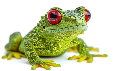 Fototapeta premium Close-up of a vibrant green tree frog. Use stock photo