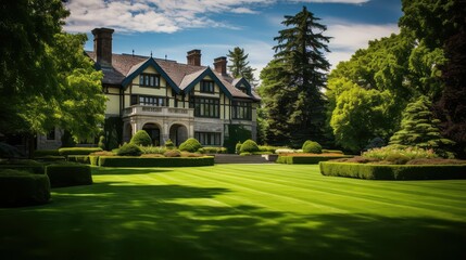 estate houses with green grass