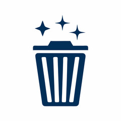 Minimalist Trash Bin Icon with Smooth Vector Design