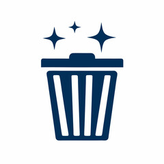 Minimalist Trash Bin Icon with Smooth Vector Design