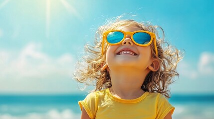 Child on the beach, summertime vibes