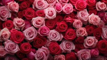 Obraz premium petals pink and red roses