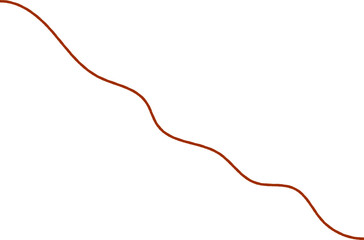 Wavy line with curvy abstract squiggles. Hand-drawn wiggle design. 