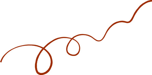 Wavy line with curvy abstract squiggles. Hand-drawn wiggle design. 