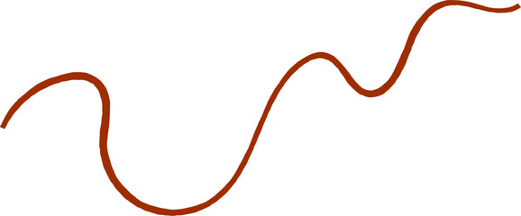 Wavy line with curvy abstract squiggles. Hand-drawn wiggle design. 