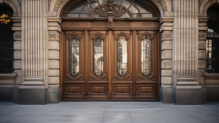 double wooden door