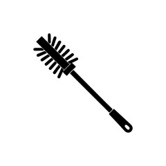 Black Toilet brush silhouette vector illustration on white background