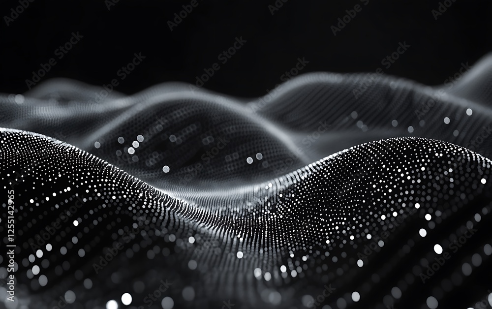 Poster Abstract digital wave pattern, futuristic design, potential use in technology background