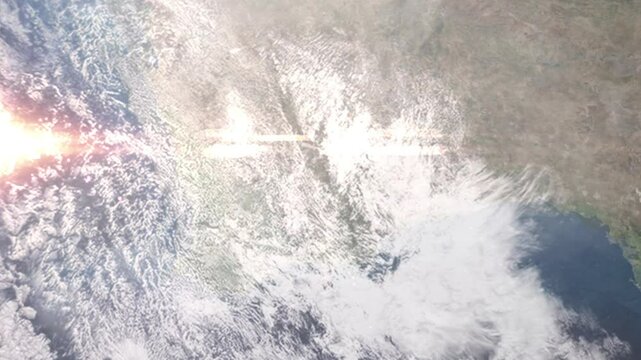 Zooming in on Kalgoorlie, Australia frome space - Perfect for Travel Intros and Backgrounds. Realistic 3D Animation.