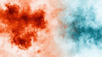 Abstract Colorful Background with Red and Blue Smoke Clouds