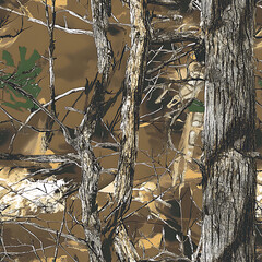Tactical camouflage wallpaper with brown and green colors, tree branches