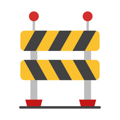 Road barrier flat icon