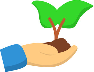 hand holding a plant