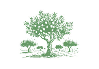 Obraz premium Lemon Plant hand drawn sketch vector