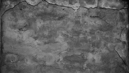 Texture of old gray concrete wall with plaster close-up