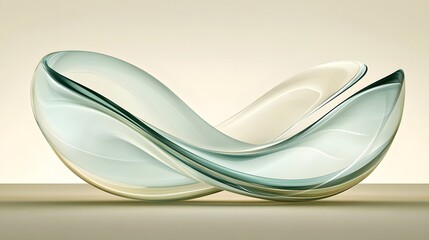 Elegant glass sculpture showcasing fluid shapes and soft colors