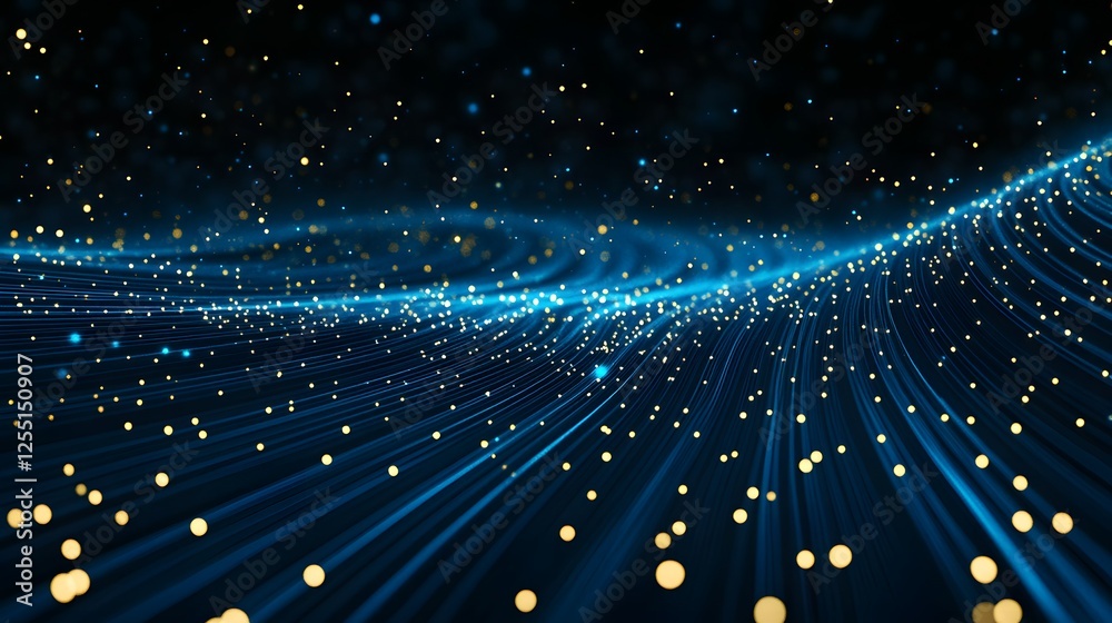 Poster Dynamic Flow of Light Particles in a Dark Background Setting