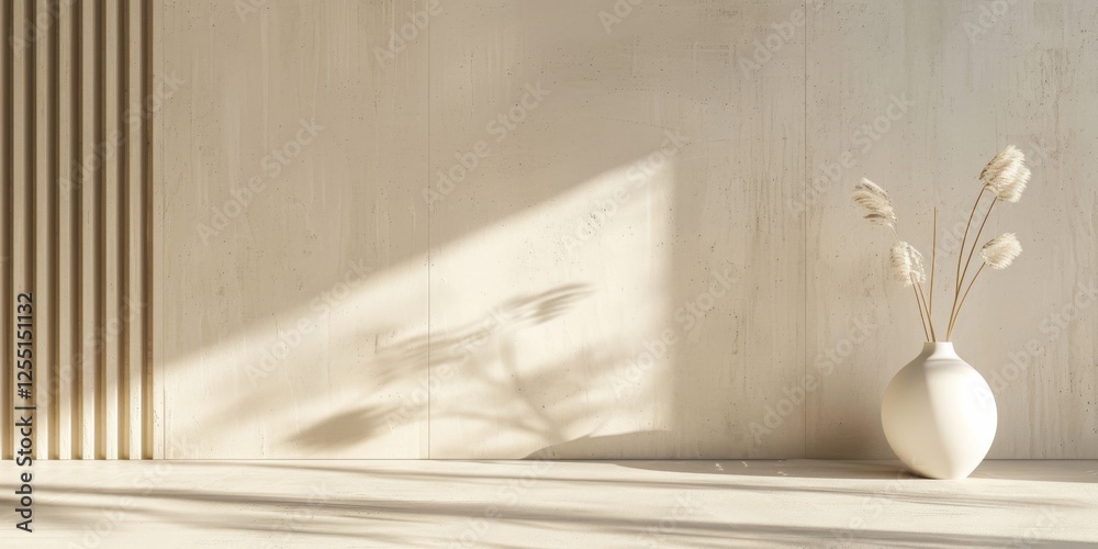 Poster a chic minimalist design with a light sandstone beige background, sparse linear patterns and subtle 