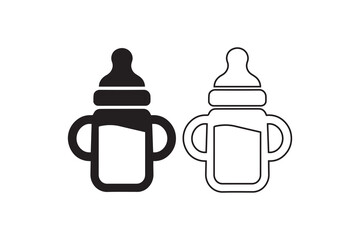 baby food bottle Feeder icon vector silhouette isolated in white background