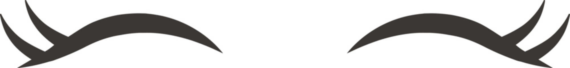 Minimalist illustration featuring a pair of eyebrows with sharp, pointed wings, conveying a sense of surprise, curiosity, or heightened awareness