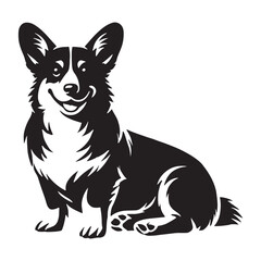 Minimalist Corgi silhouette perfect for sleek branding - Corgi illustration - minimal Corgi vector - dog silhouette
