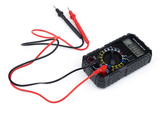 Digital multimeter isolated on white background