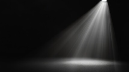 A minimalist cartoon spotlight shines on a black background, evoking anticipation and focus. Perfect for creative, dramatic, or suspenseful projects