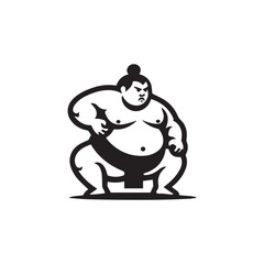 Sumo fight silhouette vector illustration