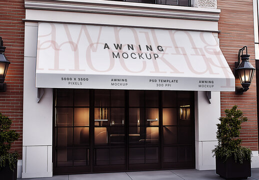 Shop Awning Mockup for Creative Design and Branding Projects