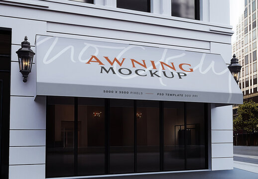 Shop Awning Mockup for Creative Design and Branding Projects