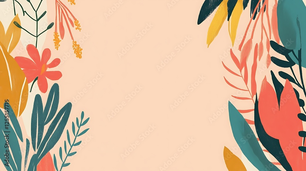 Poster floral border design for website background