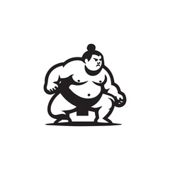 Fototapeta premium Sumo fight silhouette vector illustration
