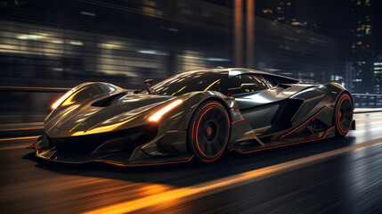 Fototapeta premium Photo of a hypercar speeding background Created with Generative AI technology