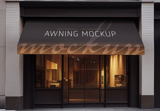 Shop Awning Mockup for Creative Design and Branding Projects