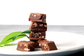 Chocolate nougat still life close-up