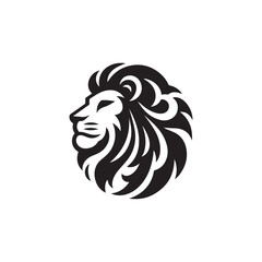 silhouette lion logo design vector