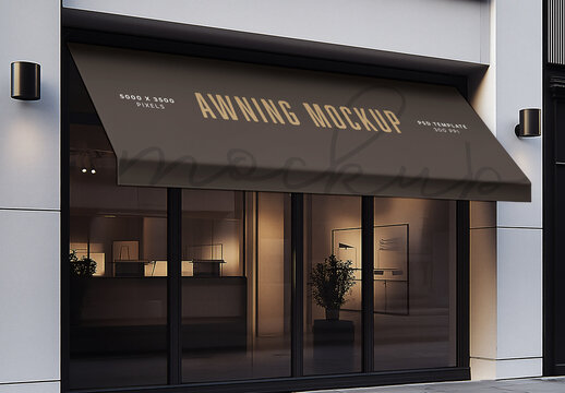 Shop Awning Mockup for Creative Design and Branding Projects