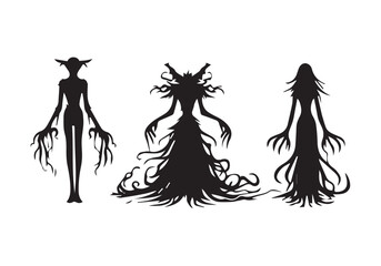 Horror ghost vector Scary character Ghost silhouette