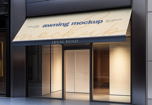 Shop Awning Mockup for Creative Design and Branding Projects