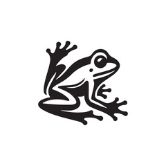 frog on a white background silhouette