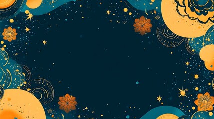 Abstract space floral background, artistic design, possible use for wallpaper, or digital art