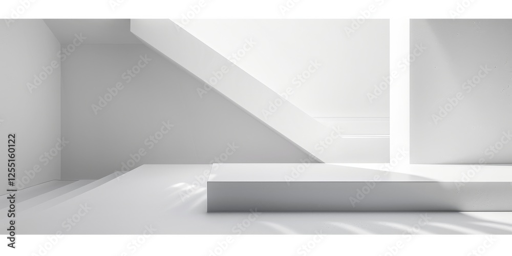 Poster A dynamic minimalist design featuring a stark white backdrop, Dynamic shapes and minimalist movement, Dynamic minimalist style