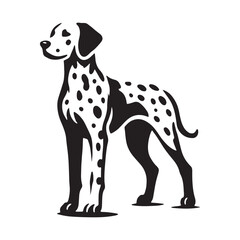 Well-crafted Dalmatian silhouette with refined composition - Dalmatian illustration - minimal Dalmatian vector - dog silhouette
