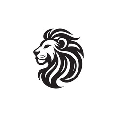 silhouette lion logo design vector