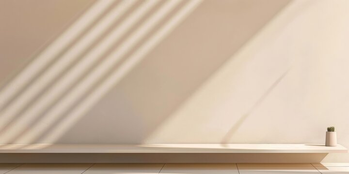 A linear minimalist composition with a neutral beige backdrop, Linear elements and minimalist lines, Linear minimalist style