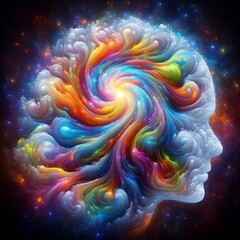 Vibrant Galaxy Brain Symbolizing Creativity