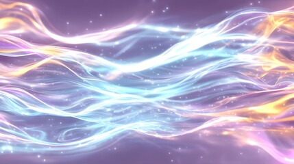 Fototapeta premium Ethereal Waves of Light with Soft Colors and Sparkling Effects