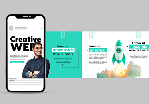 Social Media Multipurpose Carousel with Turquoise Accents