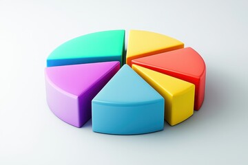 Fototapeta premium Pastel Colored Pie Chart Segments Displaying Data Overview