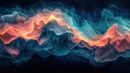 Abstract Landscape Painting with Vibrant Hues